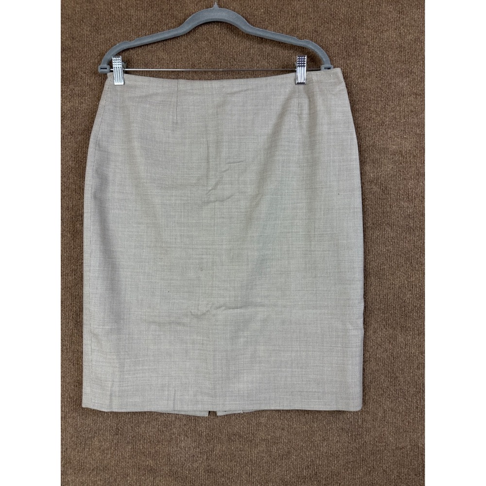 Brooks Brothers- Loro Piana Women's Beige Pencil Skirt Career  Knee Length  14